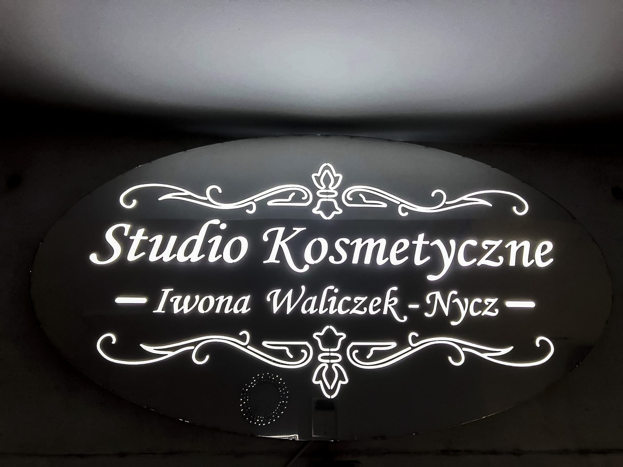 Laser Inox szyld cięcie, graweowanie, podświetlony kaseton ścienny